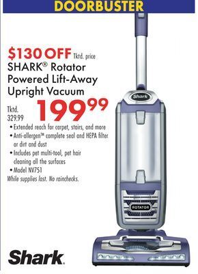Boscov's Shark® rotator powered lift-away upright vacuum offer
