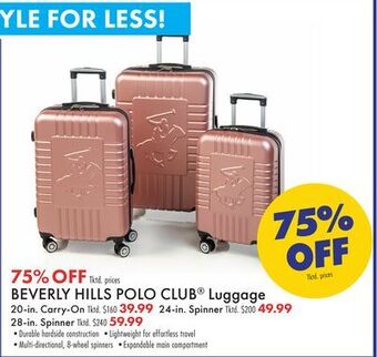 Boscov's Beverly hills polo club® luggage offer