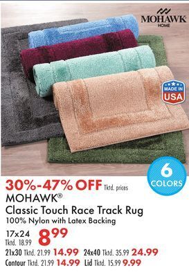 Boscov's Mohawk® classic touch race track rug offer