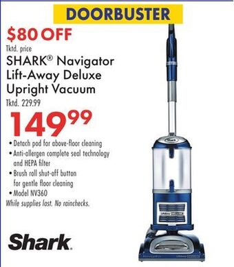 Boscov's Shark® navigator lift-away deluxe upright vacuum offer