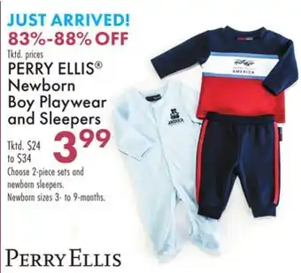 Boscov's Perry ellis® newborn boy playwear and sleepers offer