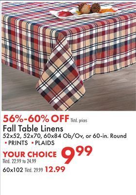 Boscov's Fall table linens offer