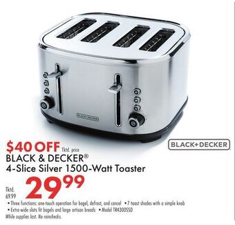 Boscov's Black & decker® 4-slice silver 1500-watt toaster offer