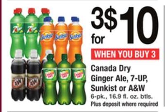 ACME Canada dry ginger ale, 7-up, sunkist or a & w offer