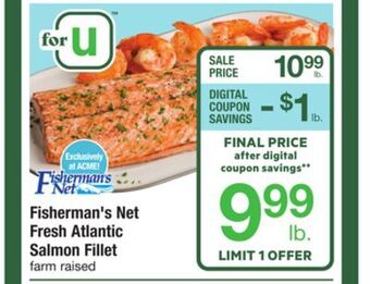 ACME Fisherman's net fresh atlantic salmon fillet offer