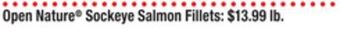 ACME Open nature® sockeye salmon fillets offer