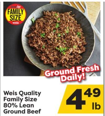 Weis Markets Weis quality family size 80% lean ground beef offer