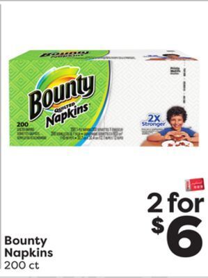 Weis Markets Bounty napkins offer