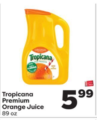 Weis Markets Tropicana premium orange juice offer