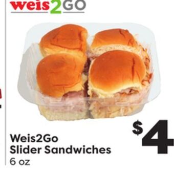 Weis Markets Weis2go slider sandwiches offer