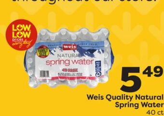 Weis Markets Weis quality natural spring water offer