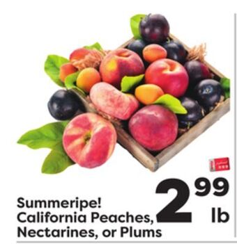 Weis Markets Summeripe! california peaches, nectarines, or plums offer