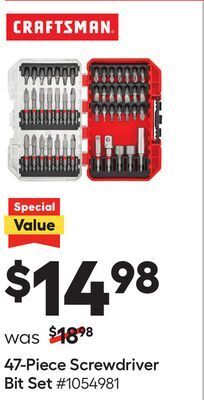 Lowe's 47-piece screwdriver bit set offer