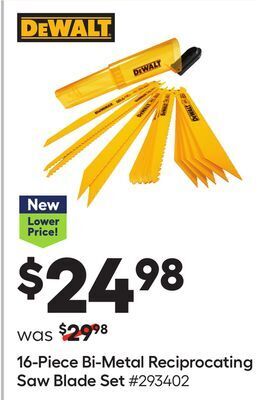Lowe's 16-piece bi-metal reciprocating saw blade set offer
