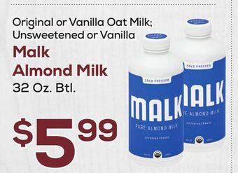 DeCicco & Sons Malk almond milk offer
