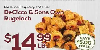 DeCicco & Sons Decicco & sons own rugelach offer