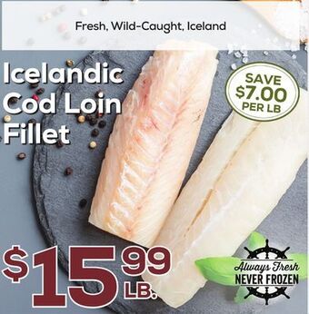 DeCicco & Sons Icelandic cod loin fillet offer