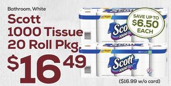 DeCicco & Sons Scott 1000 tissue 20 roll pkg offer