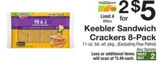 The Fresh Grocer Sandwich crackers 8-pack offer