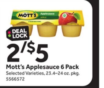 Stop&Shop Mott's applesauce 6 pack offer