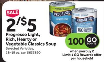 Stop&Shop Progresso light, rich, hearty or vegetable classics soup offer