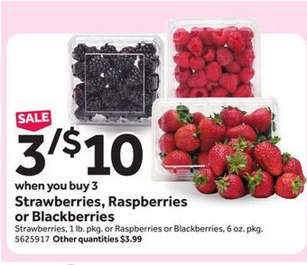 Stop&Shop Strawberries, raspberries or blackberries offer