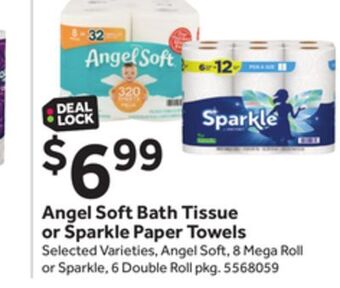 Stop&Shop Angel soft bath tissue or sparkle paper towels offer