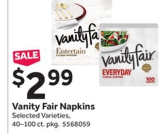 Stop&Shop Vanity fair napkins offer