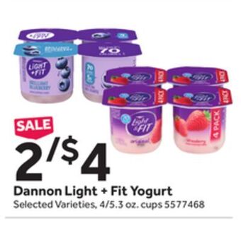 Stop&Shop Dannon light + fit yogurt offer