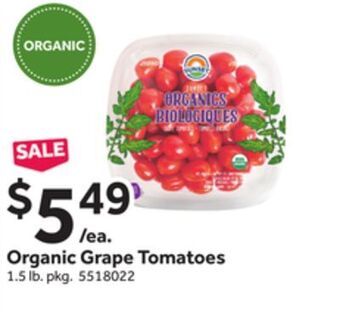 Stop&Shop Organic grape tomatoes offer