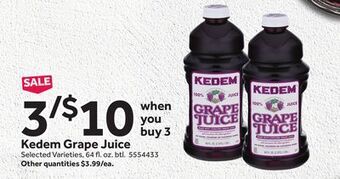 Stop&Shop Kedem grape juice offer
