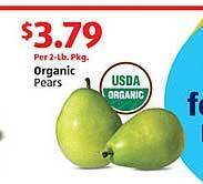 Aldi Organic pears offer