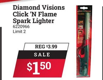 Ace Hardware Diamond visions click'n flame spark lighter offer