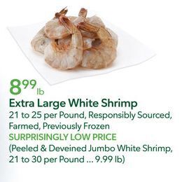Publix Extra large white shrimp offer