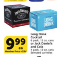 Vons Long drink cocktail offer