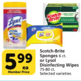 Vons Lysol disinfecting wipes offer