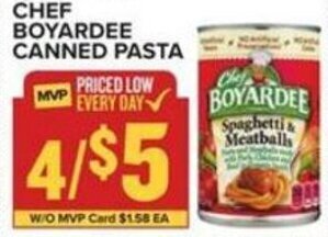 Food Lion Chef Boyardee Canned Pasta offer