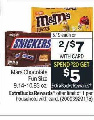 CVS Mars chocolate fun size offer