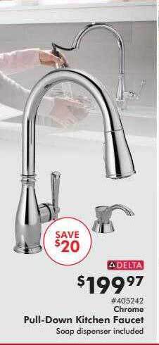 Valu Home Centers Chrome pull-down kitchen faucet offer