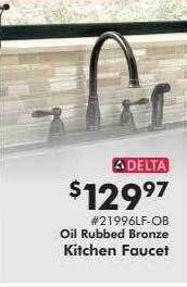Valu Home Centers Delta oil rubbed bronze kitchen faucet offer