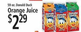 FoodFair Orange juice donald duck offer