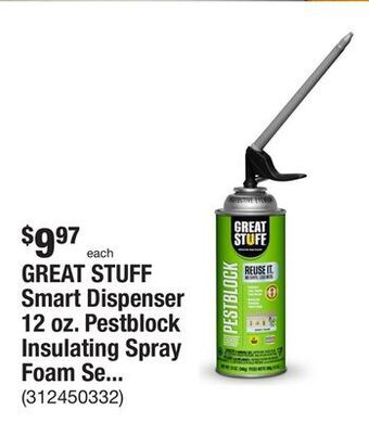The Home Depot Great stuff smart dispenser 12 oz. pestblock insulating spray foam sealant offer