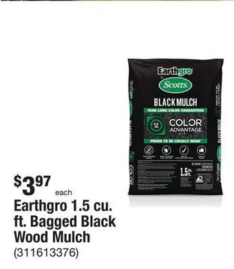 The Home Depot Earthgro 1.5 cu. ft. bagged black wood mulch offer