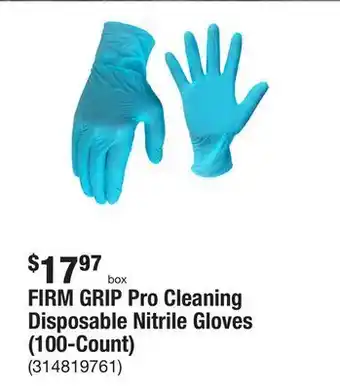 The Home Depot Firm grip pro cleaning disposable nitrile gloves (100-count) offer
