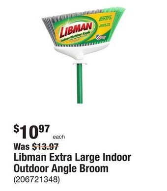 The Home Depot Libman extra large indoor outdoor angle broom offer