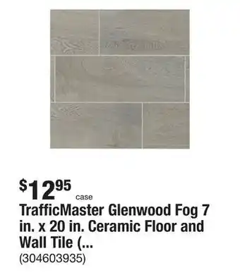 The Home Depot Trafficmaster glenwood fog 7 in. x 20 in. ceramic floor and wall tile (10.89 sq. ft. / case) offer