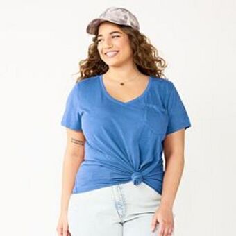 Kohl's Juniors' plus size so® oversized pocket tee offer