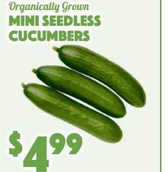 The Food Emporium Mini seedless cucumbers offer