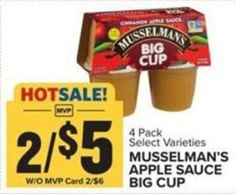 Food Lion Musselman's Apple Sauce Big Cup offer