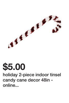 Five Below Holiday 2-piece indoor tinsel candy cane decor 48in - online exclusive! offer
